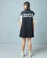 Shop Women's Black Mickey Graphic Printed Oversized Shirt Dress-Front