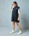 Shop Women's Black Mickey Graphic Printed Oversized Shirt Dress-Design