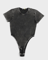 Shop Women's Black Slim Fit Acid Wash Bodysuit