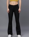Shop Women's Black Boot Cut Jeans-Front