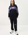 Shop Women's Black Bored Typography Co-ordinates-Front