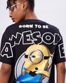 Shop Women's Black Born To Be Awesome Graphic Printed Oversized T-shirt