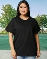 Shop Women's Black Boyfriend Plus Size T-shirt-Front
