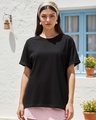 Shop Women's Black Boyfriend T-shirt-Front