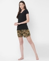Shop Pack of 2 Women's Black & Brown All Over Printed Lounge Shorts