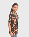 Shop Women's Black & Brown Tie & Dye Relaxed Fit T-shirt-Design