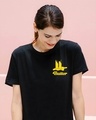 Shop Women's Black BTS Butter Cotton T-shirt-Front