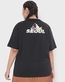 Shop Women's Black BTS Seoul Typography Plus Size Oversized T-shirt-Design