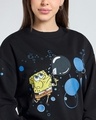 Shop Women's Black Bubble Burst Graphic Printed Oversized Sweatshirt