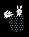 Shop Women's Black Bunny Rabbit Pocket Boyfriend T-shirt