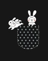 Shop Women's Black Bunny Rabbit Pocket Slim Fit T-shirt-Full