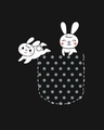 Shop Women's Black Bunny Rabbit Pocket Slim Fit T-shirt