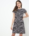 Shop Women's Black Camo Slim Fit Dress-Front