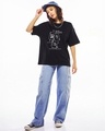 Shop Women's Black Cards Graphic Printed Oversized T-shirt