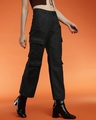 Shop Women's Black Relaxed Fit Cargo Jeans-Design