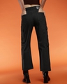 Shop Women's Black Relaxed Fit Cargo Jeans-Full