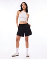 Shop Women's Black Carpenter Shorts-Full