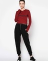 Shop Women's Black Casual Joggers-Full