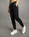 Shop Women's Black Casual Slim Fit Joggers-Front