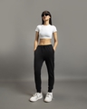 Shop Women's Black Casual Slim Fit Joggers-Full