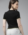 Shop Women's Black Casual Crop T-shirt-Design