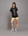 Shop Women's Black Cat O'Clock Graphic Printed Boyfriend T-shirt-Full