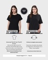 Shop Women's Black Cat O'Clock Graphic Printed Oversized T-shirt-Design