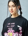 Shop Women's Black Cat Graphic Printed Oversized T-shirt