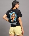 Shop Women's Black Catsronaut Graphic Printed Boyfriend T-shirt-Front