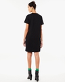 Shop Women's Black Caution Typography Fashion Dress-Design
