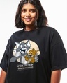 Shop Women's Black Certified Troublemakers Graphic Printed Plus Size T-shirt