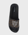 Shop Women's Black Cheetah Printed Velcro Sliders