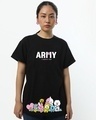 Shop Women's Black Chibi Army Forever Graphic Printed Boyfriend T-shirt-Front