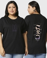 Shop Women's Black Chibi Army Graphic Printed Plus Size Boyfriend T-shirt-Front