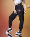 Shop Women's Black Chibi Itachi Graphic Printed Super Loose Fit Joggers-Front
