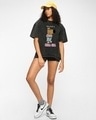 Shop Women's Black Chill Girl Graphic Printed Oversized Acid Wash T-shirt