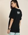 Shop Women's Black Chill Vibes Typography Oversized T-shirt-Full