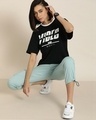 Shop Women's Black Chill Vibes Typography Oversized T-shirt