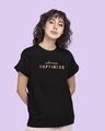 Shop Women's Black Choose Happiness Boyfriend T-shirt-Front