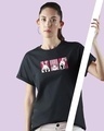 Shop Women's Black Click Bugs Graphic Printed Boyfriend T-shirt-Front
