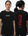 Shop Women's  Black Coca - Cola Hyper Logo Printed Boyfriend T-shirt-Front