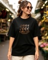 Shop Women's Black Coffee Graphic Printed Oversized T-shirt-Front