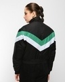 Shop Women's Black Color Block Oversized Bomber Jacket-Design