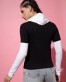 Shop Women's Black Color Block Hoodie T-shirt-Full
