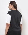 Shop Women's Black Color Block Relaxed Fit  Plus Size T-shirt-Design