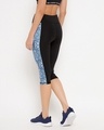 Shop Women's Black Color Block Slim Fit Activewear Capri-Full
