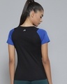 Shop Women's Black Color Block Slim Fit T-shirt-Full