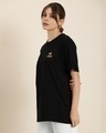 Shop Women's Black Coming Up Graphic Printed Oversized T-shirt-Full