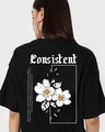 Shop Women's Black Consistent Graphic Printed Oversized T-shirt