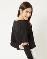 Shop Women's Black Cotton Blend Sweatshirt-Design